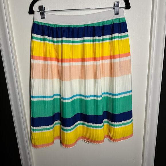 Merona Multicolor Striped Accordion Pleated Skirt Women's Size Medium - Picture 3 of 9